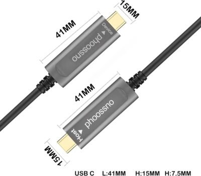 Cable de extensión de fibra óptica USB A a C USB 3.1 Gen 2 10Gbps 10M - Imagen 3